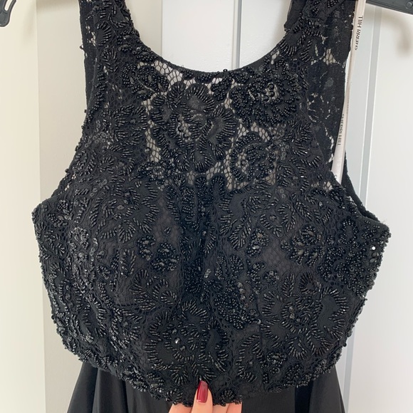 Beautiful Black Prom Graduation Formal Gown Dress 2 Piece - Sherri Hill - Picture 5 of 8